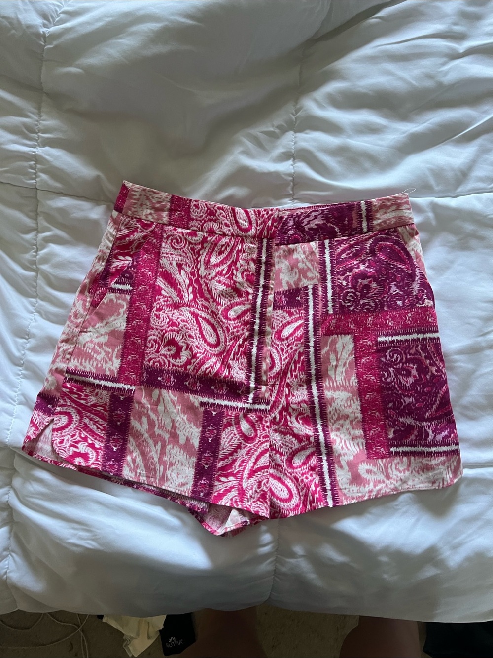 Zara Pink Patterned Skort Shorts